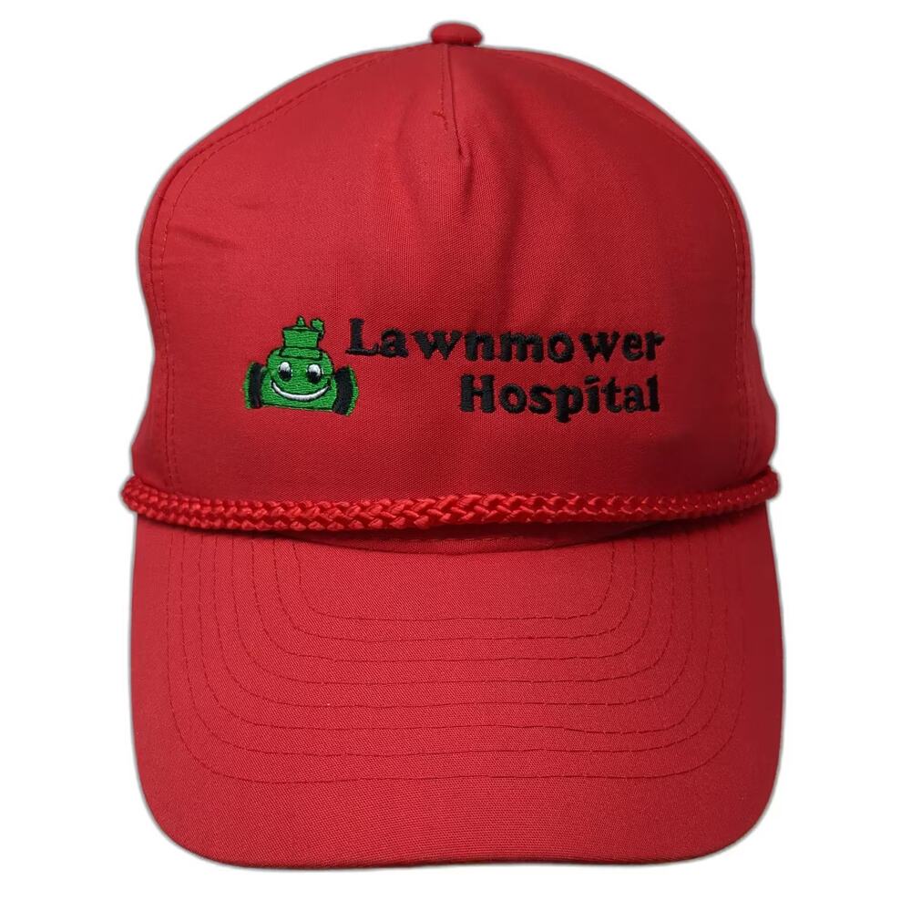 Mohr's Lawnmower Hospital Hat 5 Panel Red Rope Snapback OS Embroidered Twill